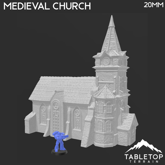 Tabletop Terrain Building Medieval Church - Town of Grexdale - Fantasy Building Tabletop Terrain