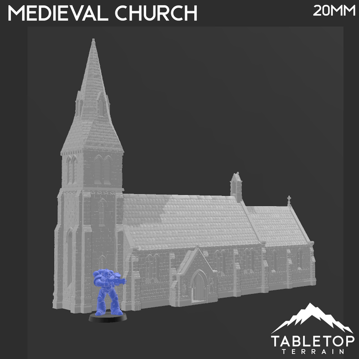 Tabletop Terrain Building Medieval Church - WWII Building Tabletop Terrain