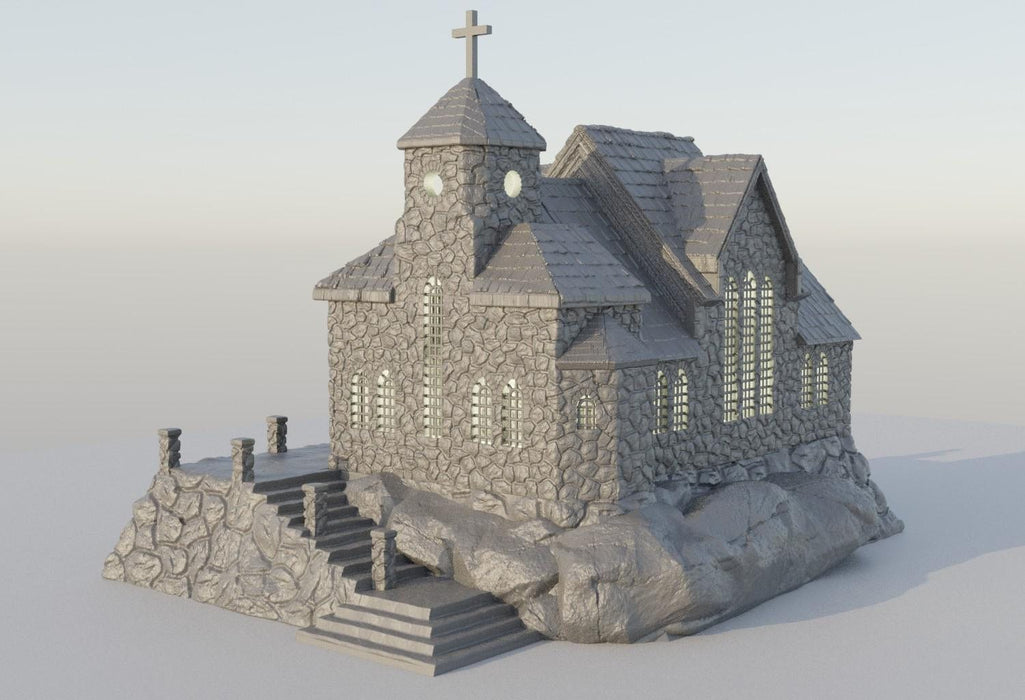 Tabletop Terrain Building Medieval Mountain Church