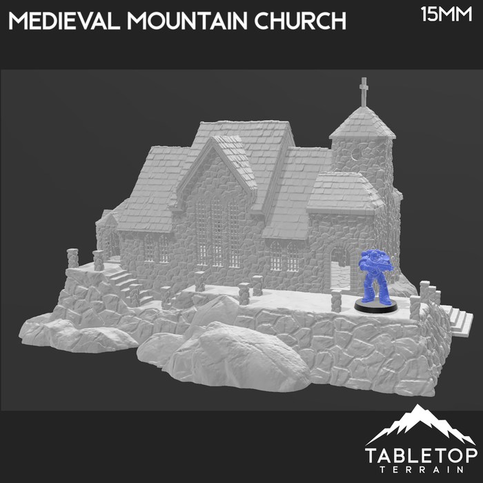 Tabletop Terrain Building Medieval Mountain Church Tabletop Terrain