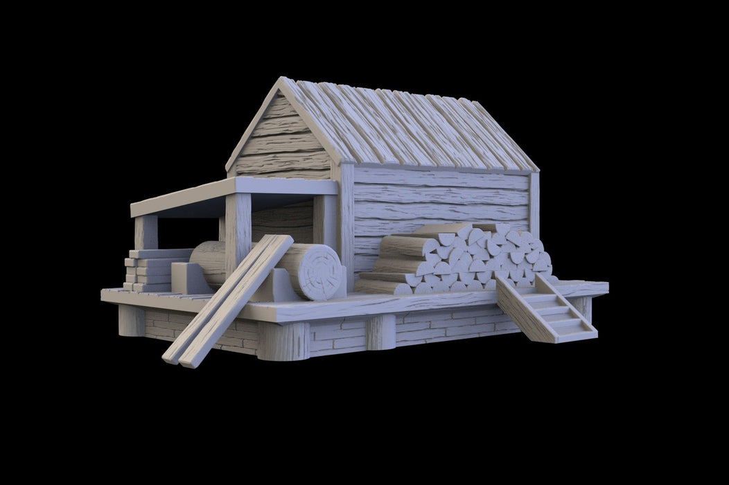 Tabletop Terrain Building Milling Shed - Town of Grexdale - Fantasy Building Tabletop Terrain