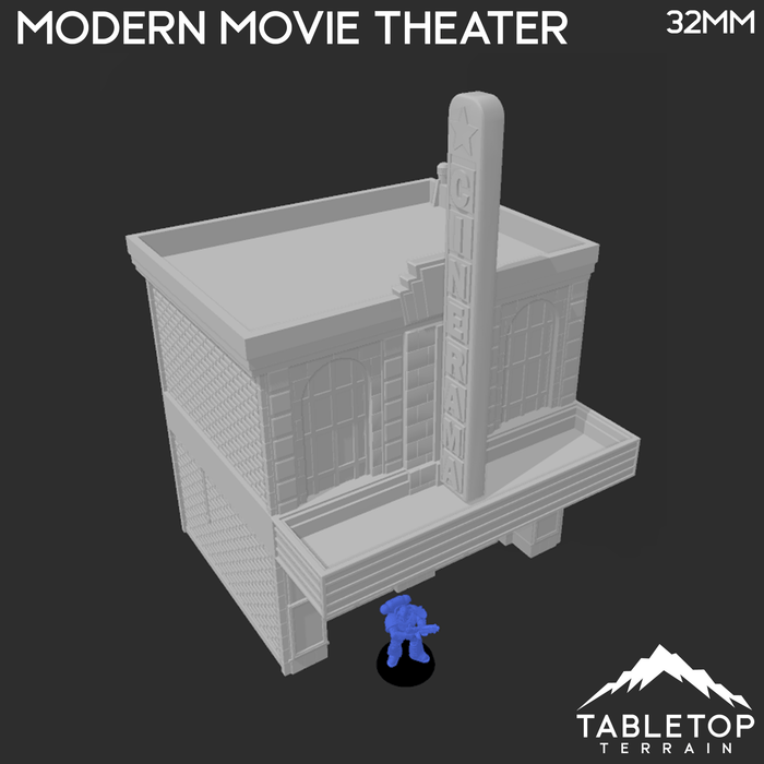 Tabletop Terrain Building Modern Movie Theater - Marvel Crisis Protocol Building Tabletop Terrain