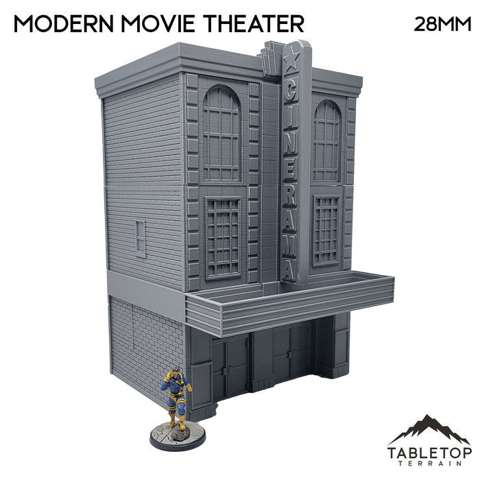 Tabletop Terrain Building Modern Movie Theater - Marvel Crisis Protocol Building Tabletop Terrain