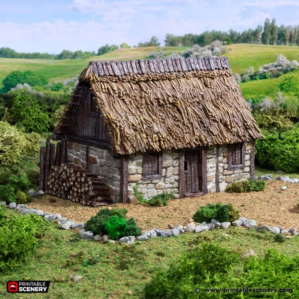 Tabletop Terrain Building Norman Stone Barn - Country & King - Fantasy Historical Building