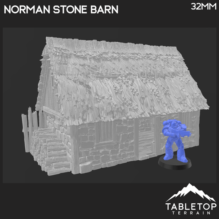 Tabletop Terrain Building Norman Stone Barn - Country & King - Fantasy Historical Building
