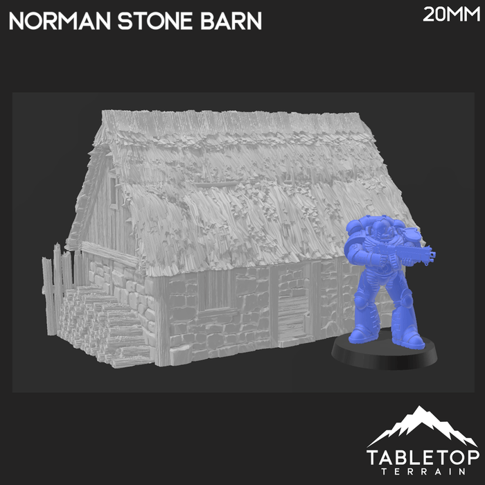 Tabletop Terrain Building Norman Stone Barn - Country & King - Fantasy Historical Building