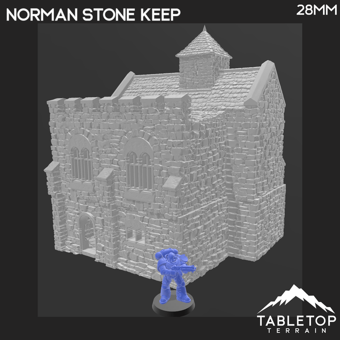 Tabletop Terrain Building Norman Stone Keep - Country & King - Fantasy Historical Building Tabletop Terrain