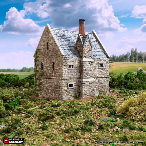 Tabletop Terrain Building Norman Stone Manor - Country & King - Fantasy Historical Building