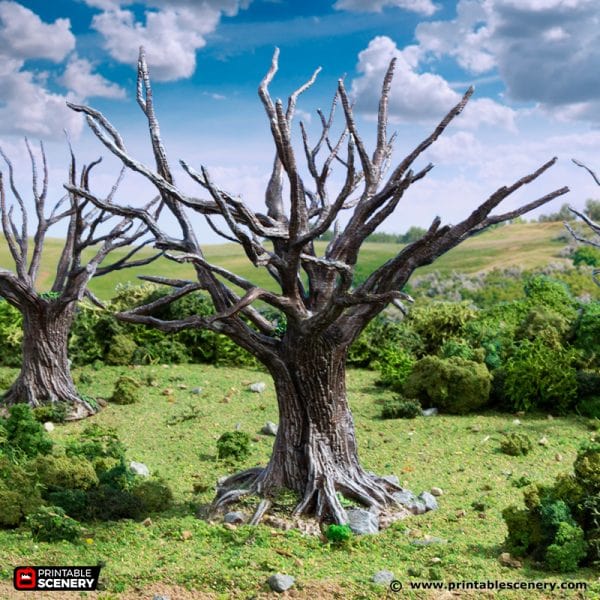 Tabletop Terrain Building Oak Trees - Country & King - Fantasy Historical Trees