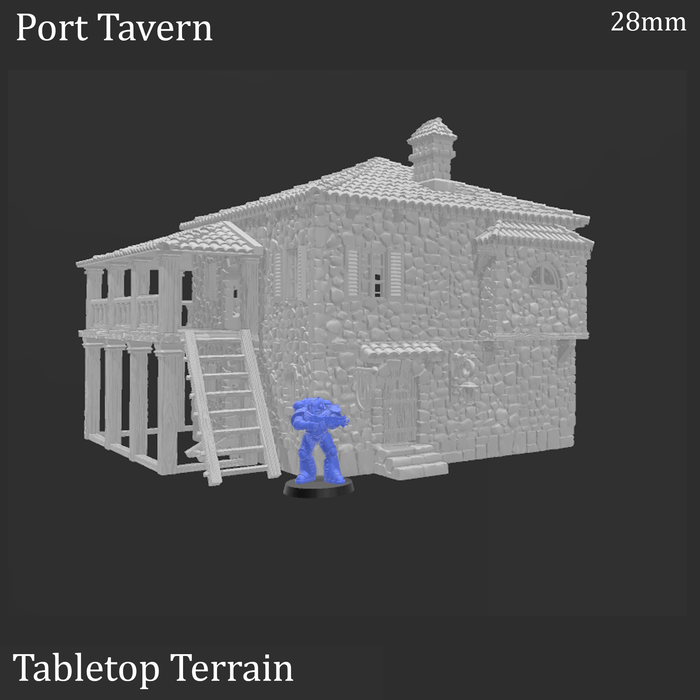 Tabletop Terrain Building Port Tavern - Fantasy Building Tabletop Terrain