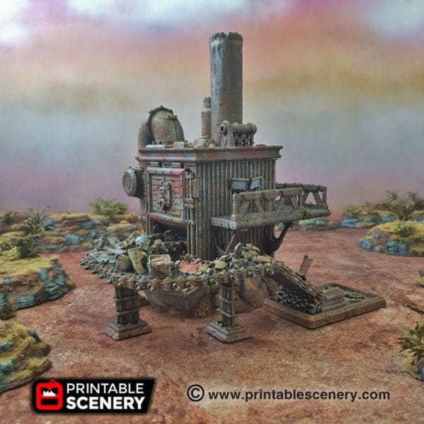 Tabletop Terrain Building Recycling Tower - Apocalyptic Building