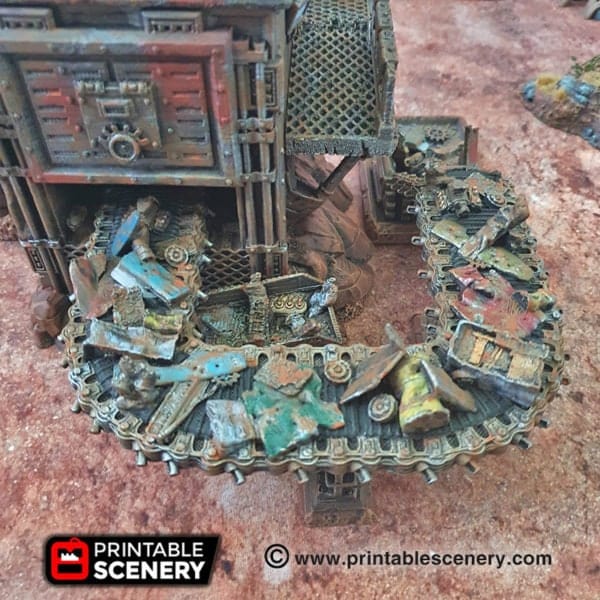Tabletop Terrain Building Recycling Tower - Apocalyptic Building Tabletop Terrain