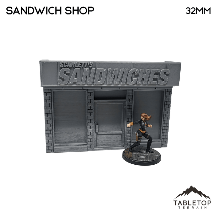 Tabletop Terrain Building Sandwich Shop - Marvel Crisis Protocol Building