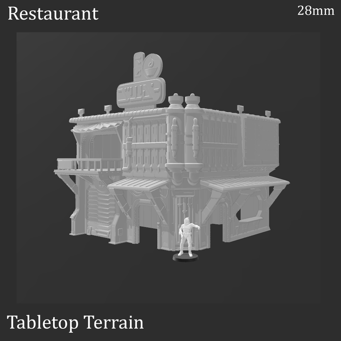 Tabletop Terrain Building Sci-Fi Futuristic Restaurant