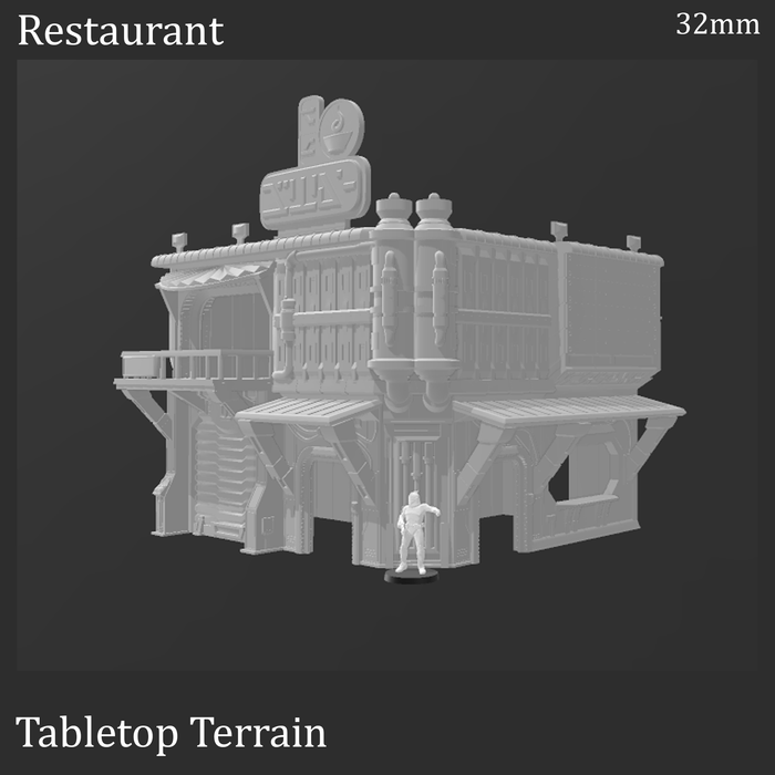 Tabletop Terrain Building Sci-Fi Futuristic Restaurant