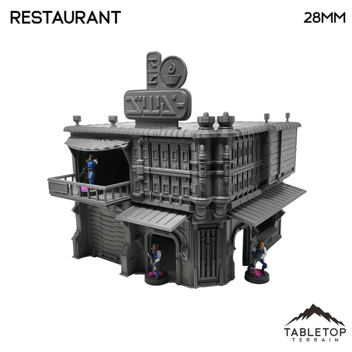 Tabletop Terrain Building Sci-Fi Futuristic Restaurant