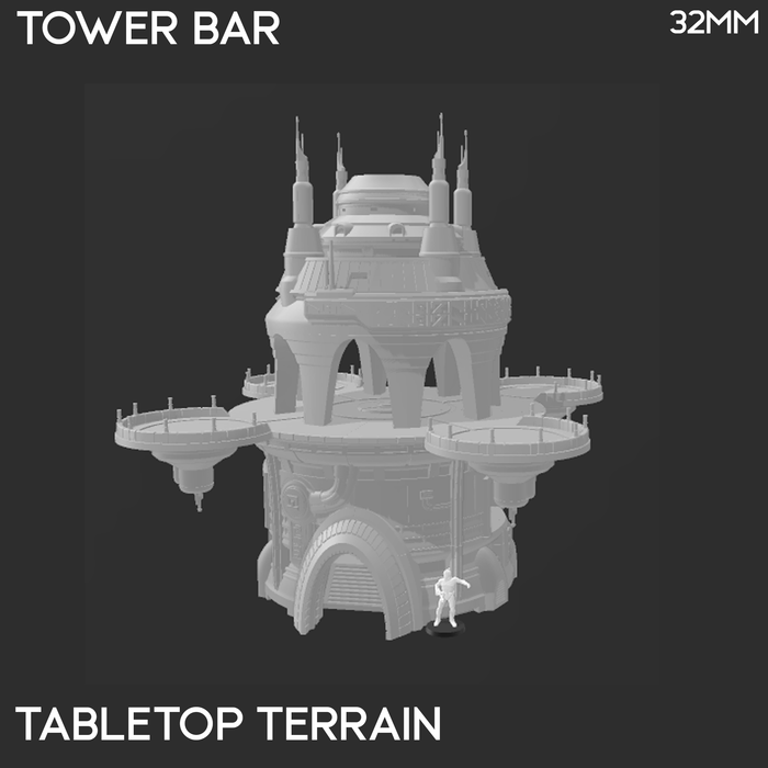 Tabletop Terrain Building Sci-Fi Futuristic Tower Bar