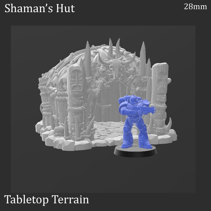 Tabletop Terrain Building Shaman's Hut - Tribal Terrain Tabletop Terrain