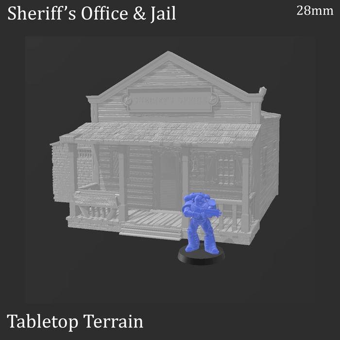 Tabletop Terrain Building Sheriff Office & Jail - Wild West Building Tabletop Terrain