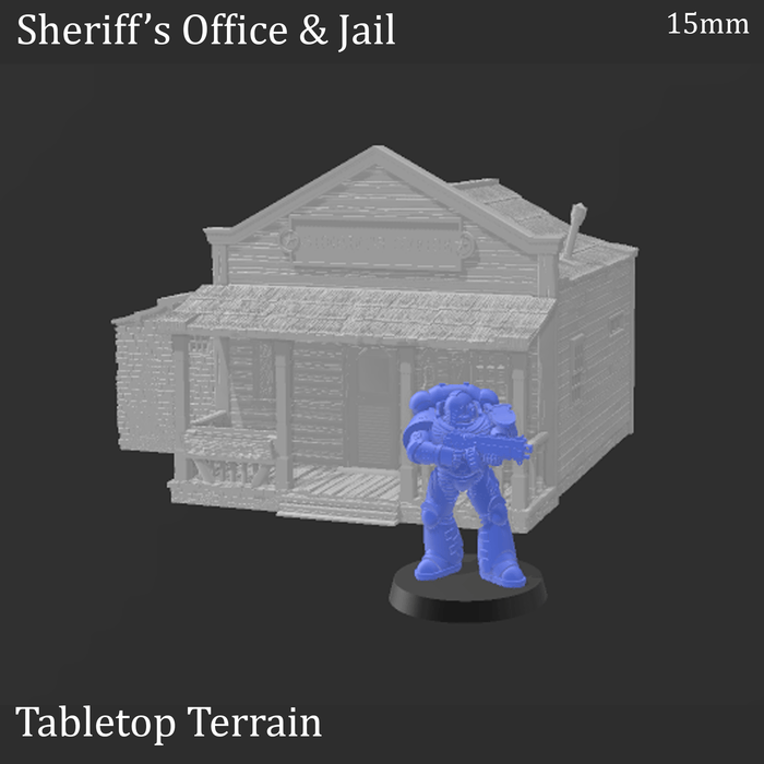 Tabletop Terrain Building Sheriff Office & Jail - Wild West Building Tabletop Terrain