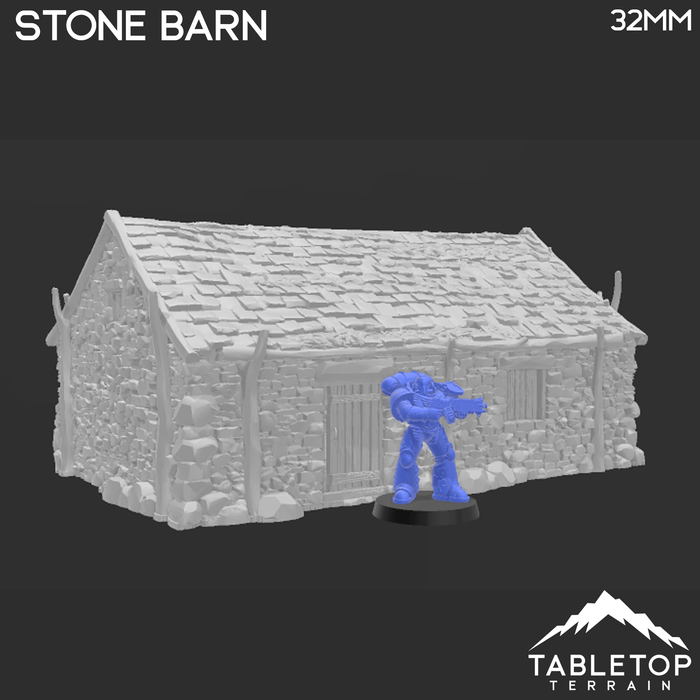 Tabletop Terrain Building Stone Barn - WWII Building Tabletop Terrain