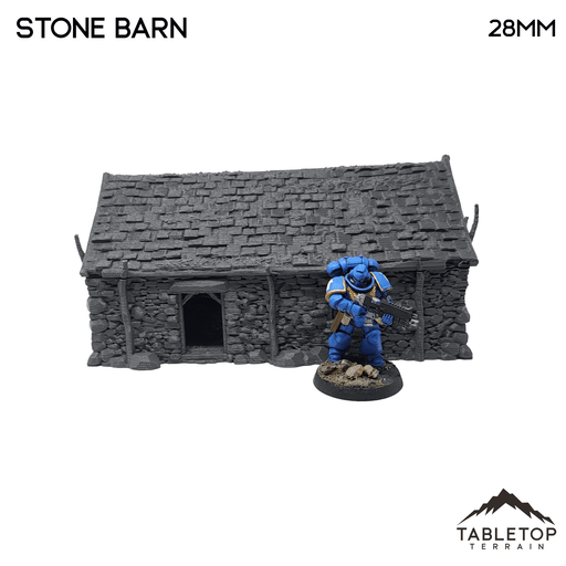 Tabletop Terrain Building Stone Barn - WWII Building Tabletop Terrain