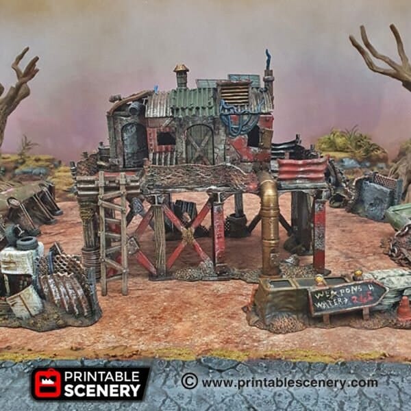 Tabletop Terrain Building Survivalist Shack - Gaslands Building