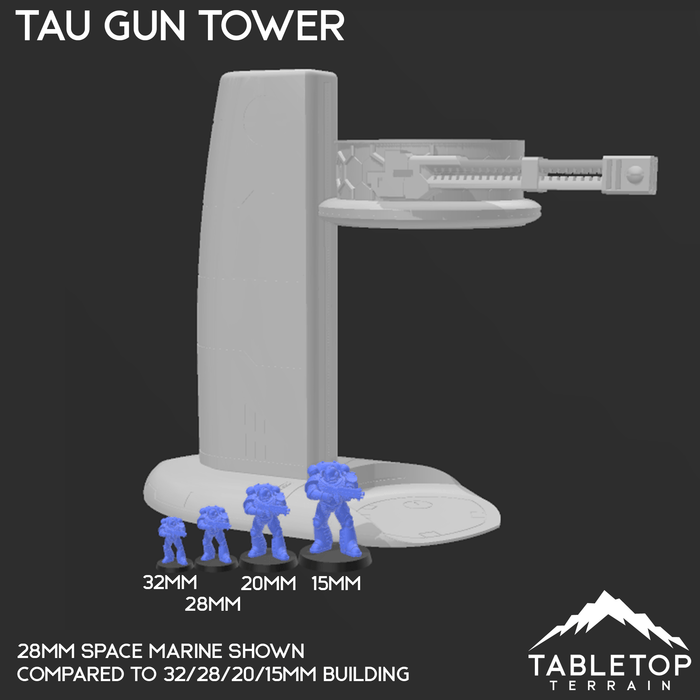 Tabletop Terrain Building Tau Gun Tower - 40k Tau Terrain