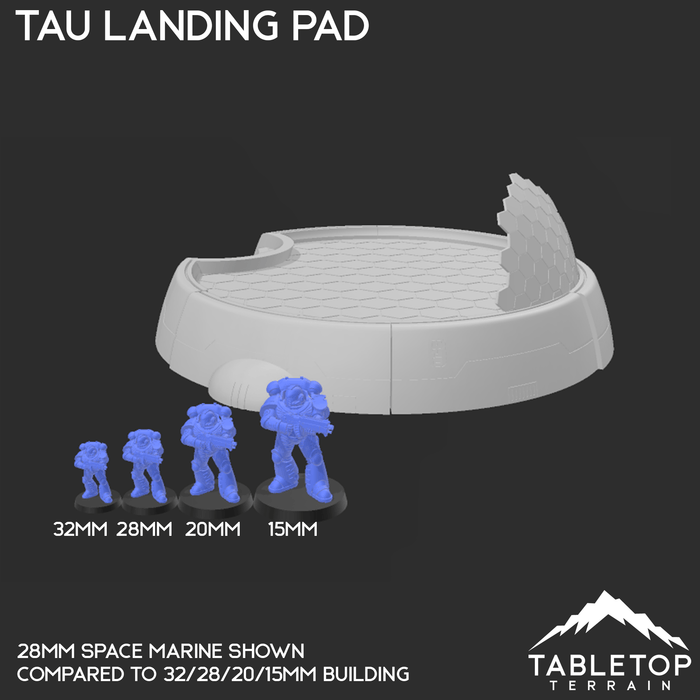 Tabletop Terrain Building Tau Landing Pad - 40k Tau Terrain
