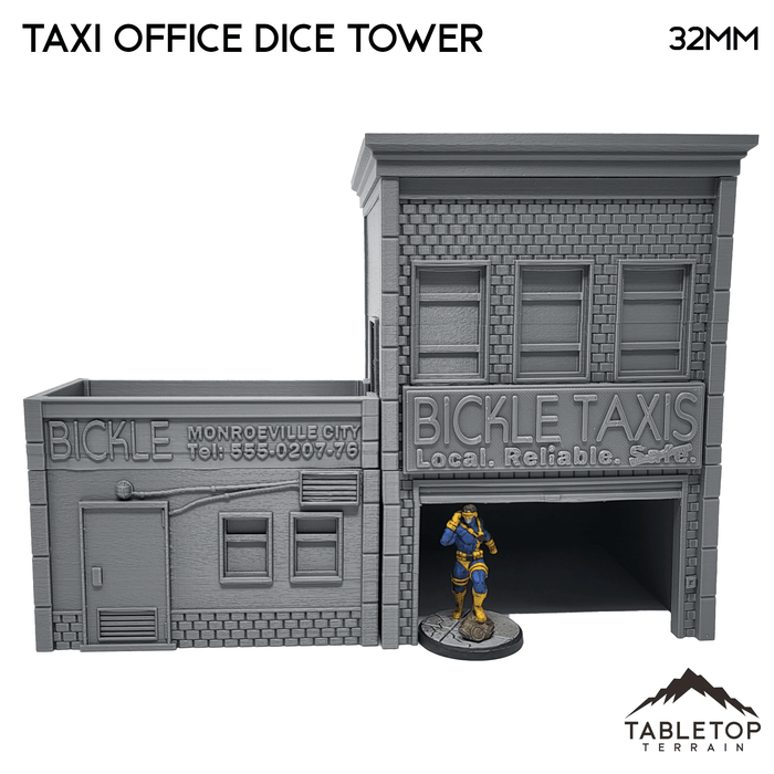 Tabletop Terrain Building Taxi Office - Dice Tower - Marvel Crisis Protocol Building Tabletop Terrain