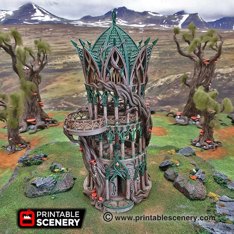 Tabletop Terrain Building Tower Aeternus - Elven Fantasy Building