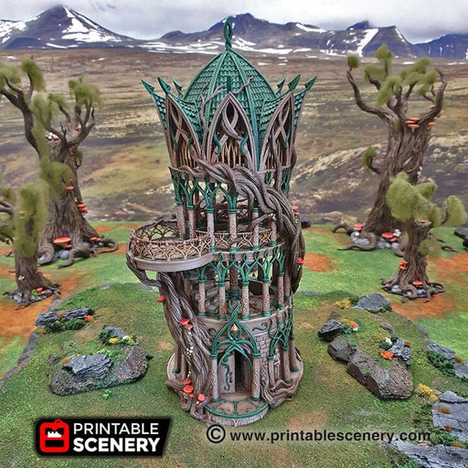 Tabletop Terrain Building Tower Aeternus - Elven Fantasy Building Tabletop Terrain