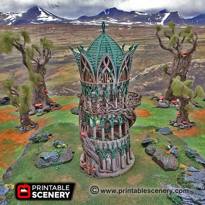 Tabletop Terrain Building Tower Aeternus - Elven Fantasy Building Tabletop Terrain