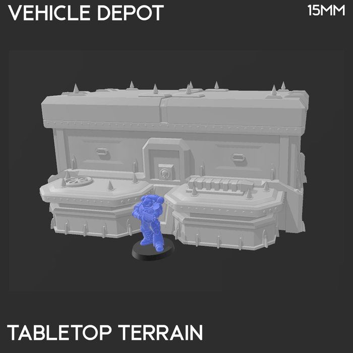 Tabletop Terrain Building Vehicle Depot - 40k Terrain Tabletop Terrain