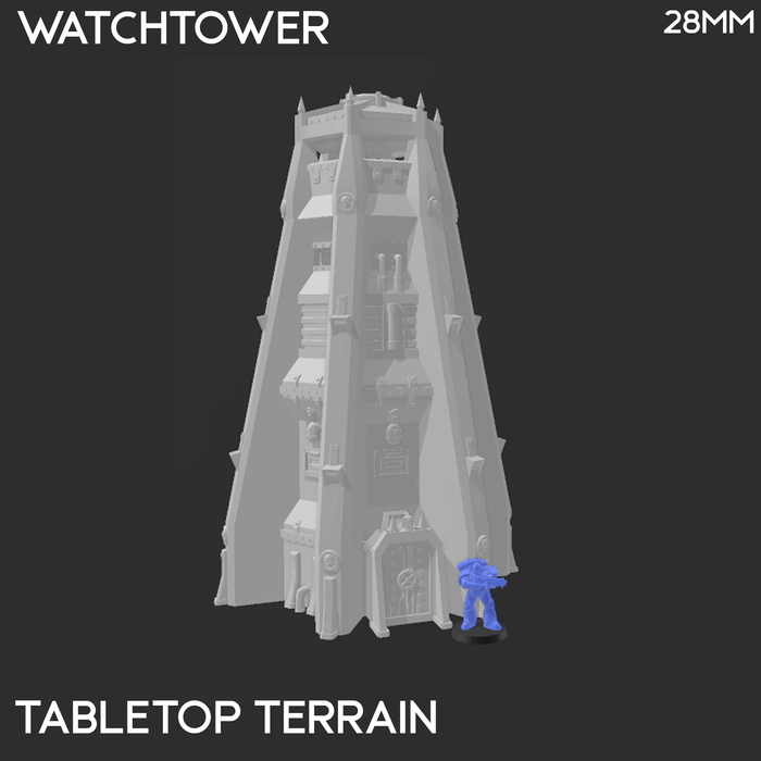 Tabletop Terrain Building Watchtower Grimdark Stronghold- 40k Terrain