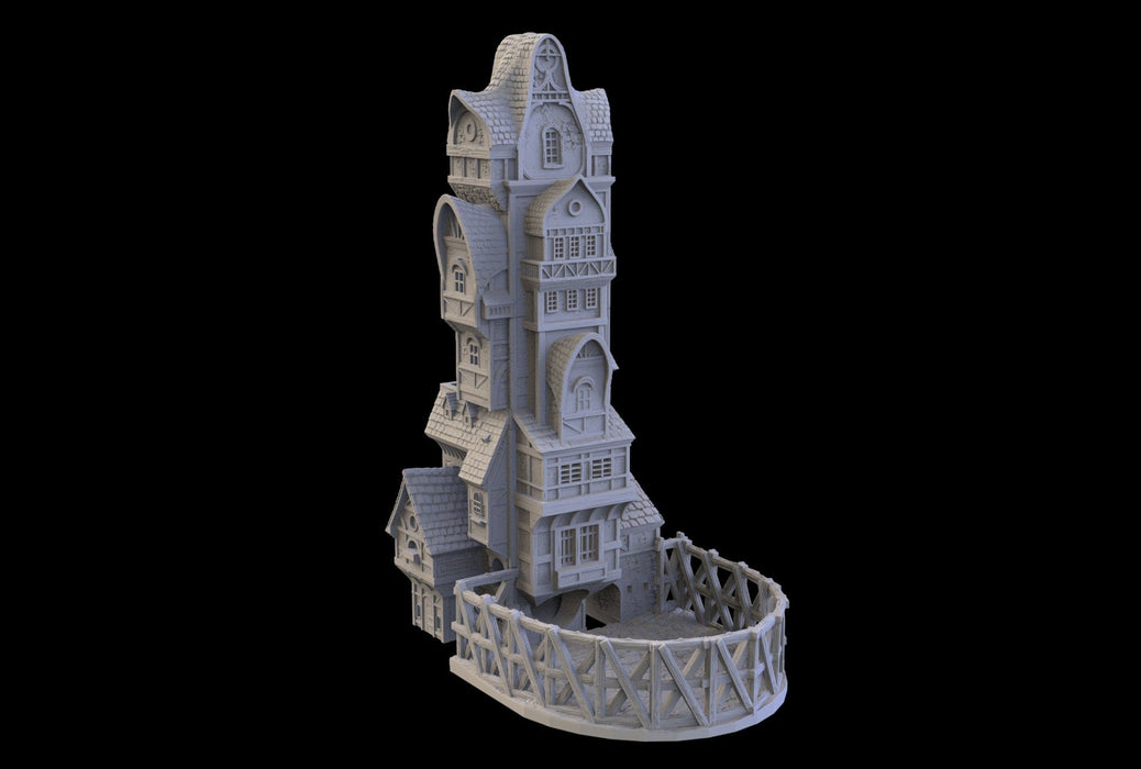 Tabletop Terrain Dice Tower Dice Tower - City of Spiritdale - Fantasy Dice Tower Tabletop Terrain