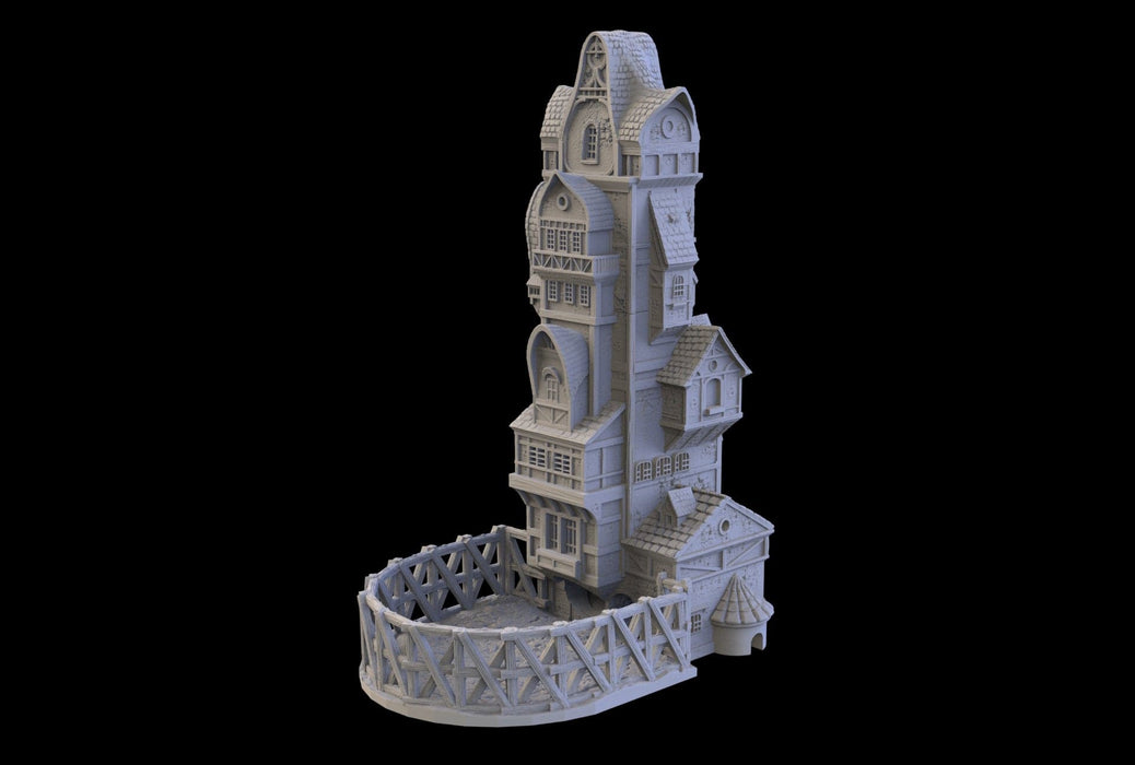 Tabletop Terrain Dice Tower Dice Tower - City of Spiritdale - Fantasy Dice Tower Tabletop Terrain