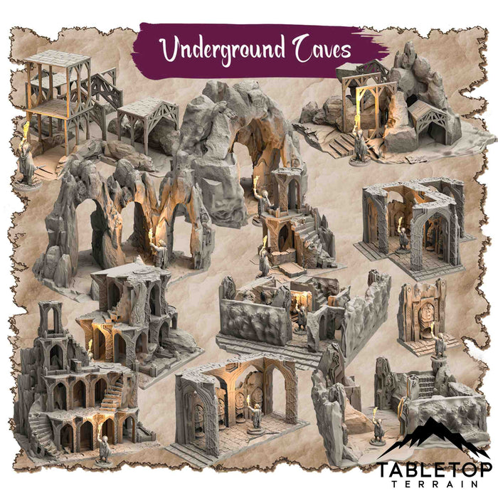 Tabletop Terrain Dungeon Terrain Underground Caves - Thematic Dungeon Terrain