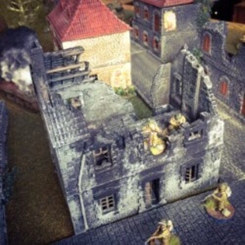 Tabletop Terrain Ruins French Townhouse Ruins - WWII Building Tabletop Terrain