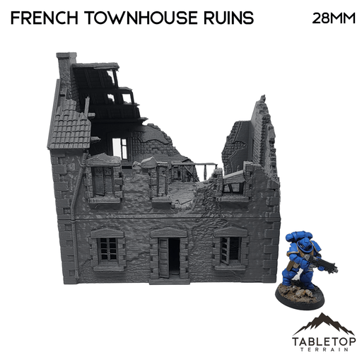 Tabletop Terrain Ruins French Townhouse Ruins - WWII Building