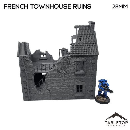 Tabletop Terrain Ruins French Townhouse Ruins - WWII Building