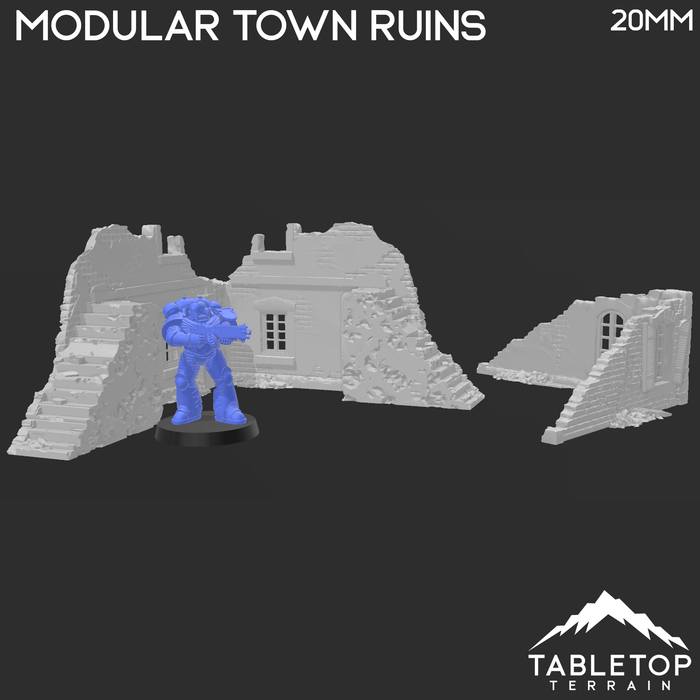 Tabletop Terrain Ruins Modular Town Ruins - WWII Terrain Tabletop Terrain
