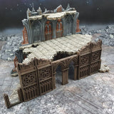 Tabletop Terrain Ruins Ruined Cathedral Triforium - Openlock - 40k Terrain