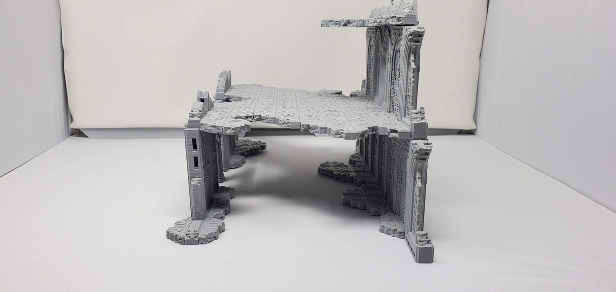 Tabletop Terrain Ruins Ruined Cathedral Triforium - Openlock - 40k Terrain