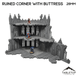 Tabletop Terrain Ruins Ruined Corner with Buttresses - Openlock - 40k Terrain