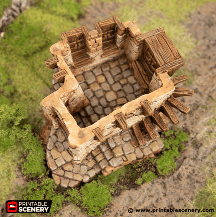 Tabletop Terrain Ruins Ruined Cottage - Hagglethorn Hollow - Fantasy Ruins