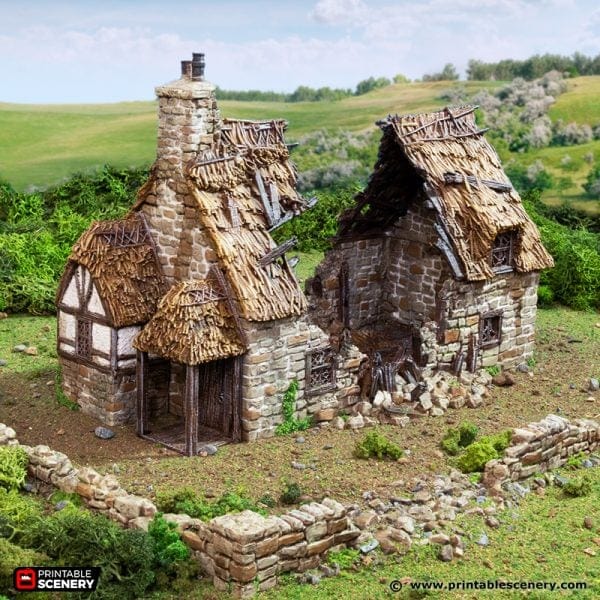 Tabletop Terrain Ruins Ruined Country Manor - Country & King - Fantasy Historical Ruins