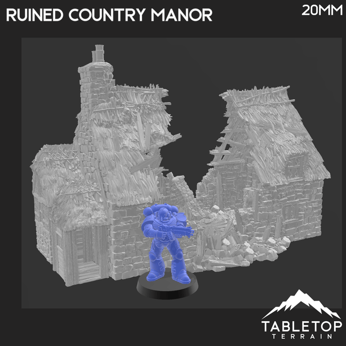 Tabletop Terrain Ruins Ruined Country Manor - Country & King - Fantasy Historical Ruins Tabletop Terrain