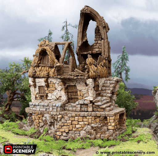 Tabletop Terrain Ruins Ruined Fisherman's Hut - Hagglethorn Hollow - Fantasy Ruins