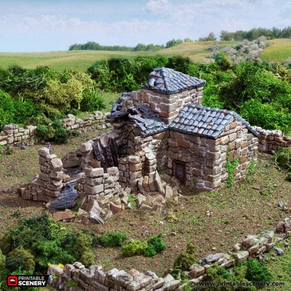 Tabletop Terrain Ruins Ruined French Mausoleum - Country & King - Fantasy Historical Ruins